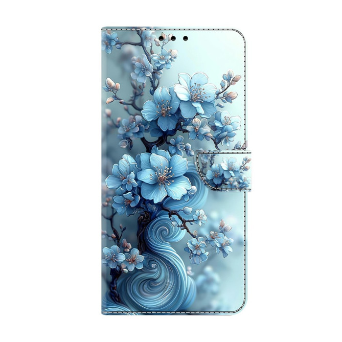 Housse Samsung Galaxy A37 Ice Blue Flower Portefeuille Support