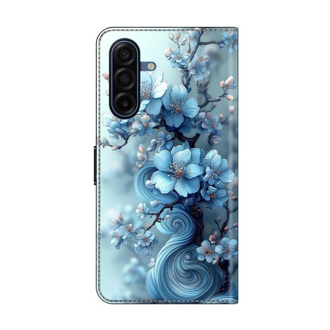 Housse Samsung Galaxy A37 Ice Blue Flower Portefeuille Support