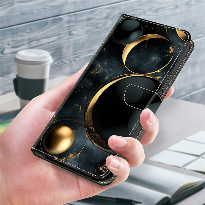 Housse Samsung Galaxy A37 Luxurious Gold Rings Portefeuille Support