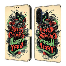 Housse Samsung Galaxy A37 Christmas Graffiti Portefeuille Support