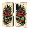 Housse Samsung Galaxy A37 Christmas Graffiti Portefeuille Support
