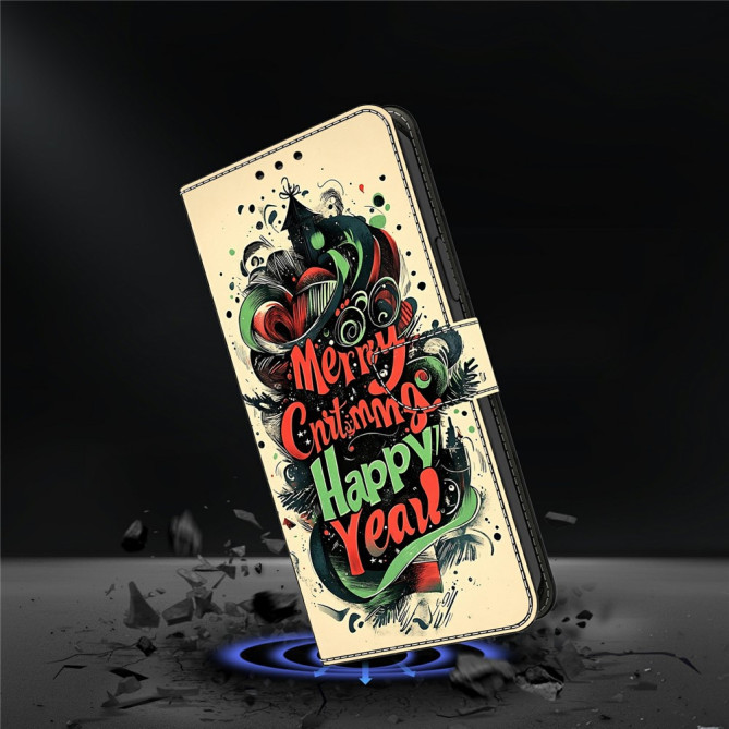Housse Samsung Galaxy A37 Christmas Graffiti Portefeuille Support