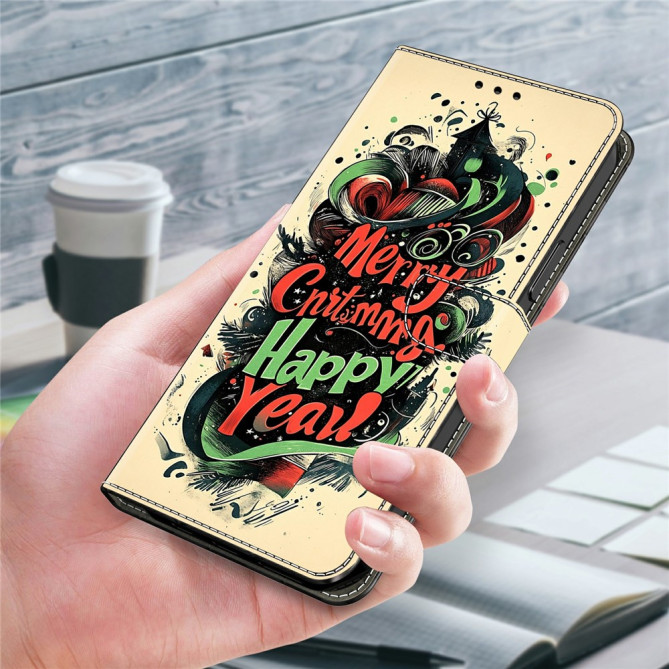 Housse Samsung Galaxy A37 Christmas Graffiti Portefeuille Support