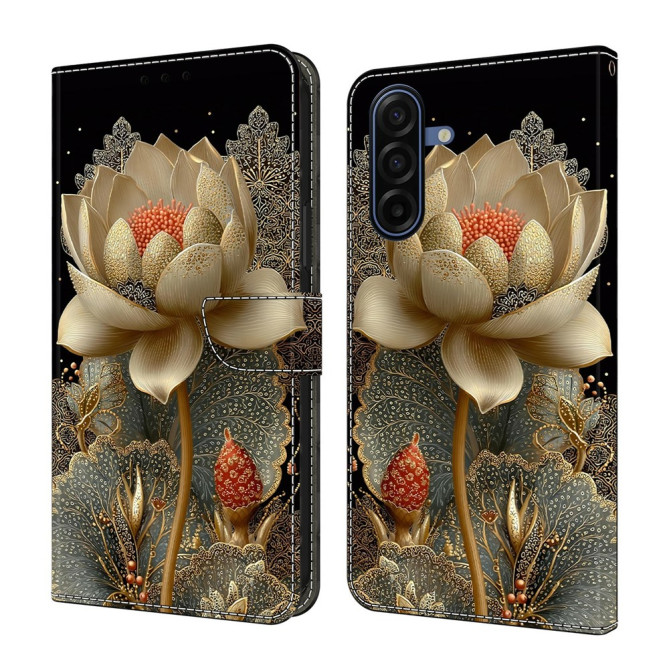 Housse Samsung Galaxy A37 Golden Lotus Portefeuille Support