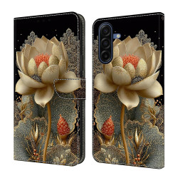 Housse Samsung Galaxy A37 Golden Lotus Portefeuille Support
