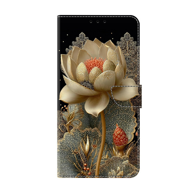 Housse Samsung Galaxy A37 Golden Lotus Portefeuille Support