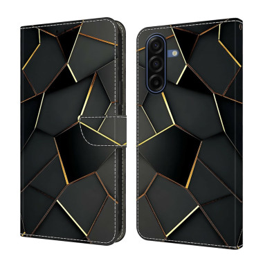 Housse Samsung Galaxy A37 Noir et Or Portefeuille Support