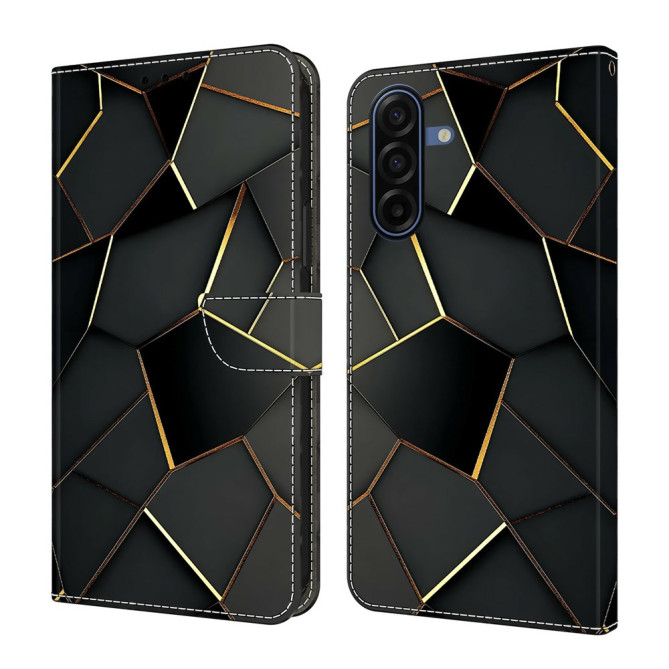 Housse Samsung Galaxy A37 Noir et Or Portefeuille Support