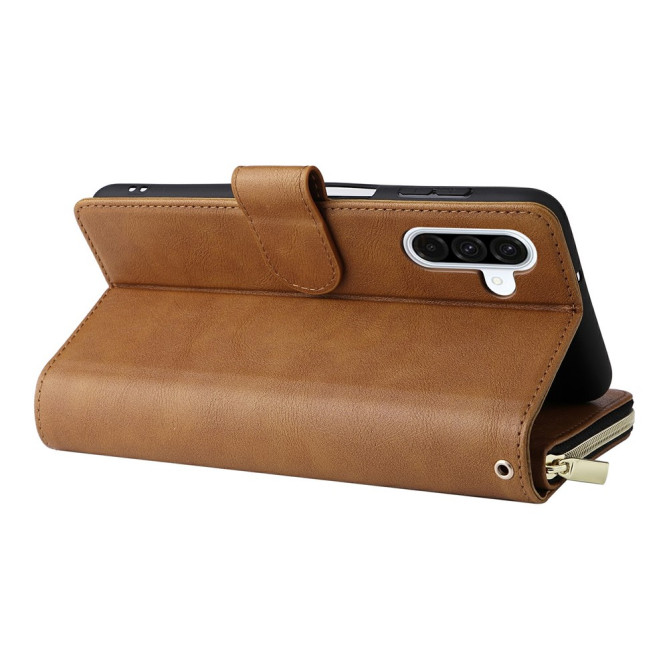 Housse Samsung Galaxy A37 Portefeuille Fermeture Éclair 9 Cartes CARA