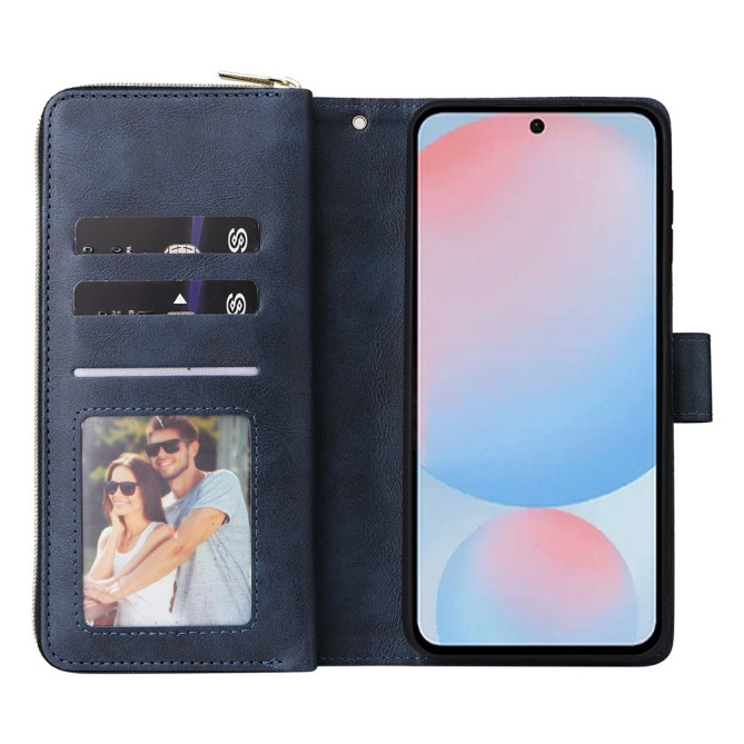 Housse Samsung Galaxy A37 Portefeuille Fermeture Éclair 9 Cartes CARA