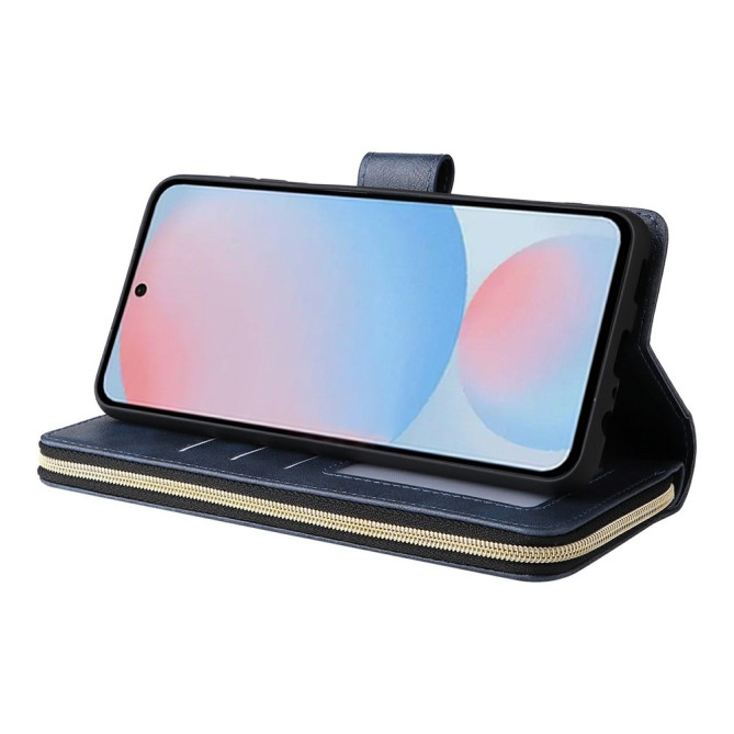 Housse Samsung Galaxy A37 Portefeuille Fermeture Éclair 9 Cartes CARA