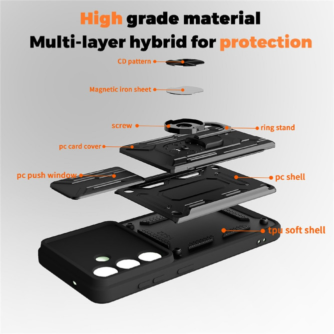 Coque Samsung Galaxy A37 TPU + PC Cache Caméra avec Support BRIA