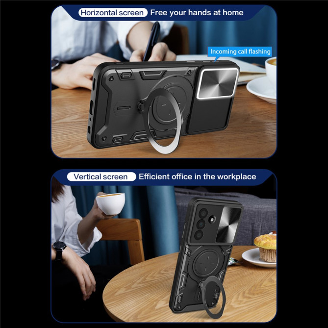 Coque Samsung Galaxy A37 TPU + PC Cache Caméra avec Support CARA