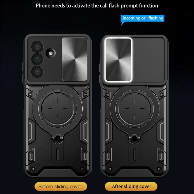 Coque Samsung Galaxy A37 TPU + PC Cache Caméra avec Support CARA