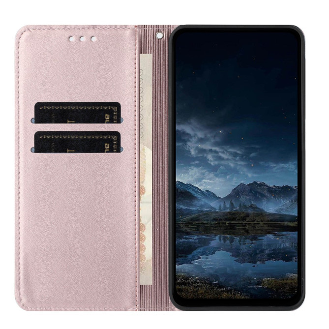 Housse Samsung Galaxy A37 Lignes Gravées Portefeuille Support Dragonne