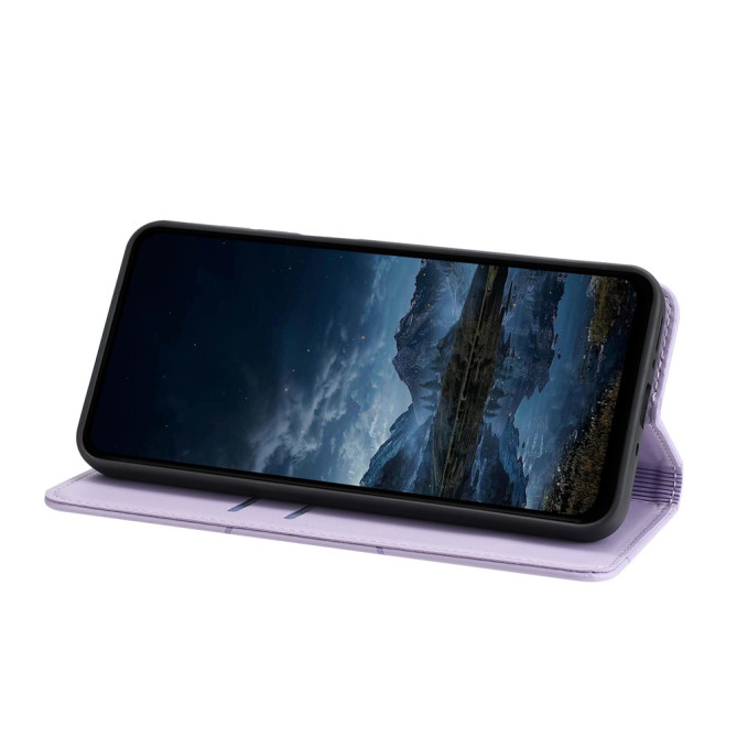 Housse Samsung Galaxy A37 Lignes Gravées Portefeuille Support Dragonne