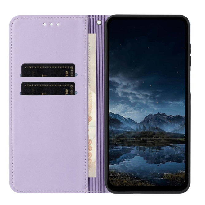 Housse Samsung Galaxy A37 Lignes Gravées Portefeuille Support Dragonne