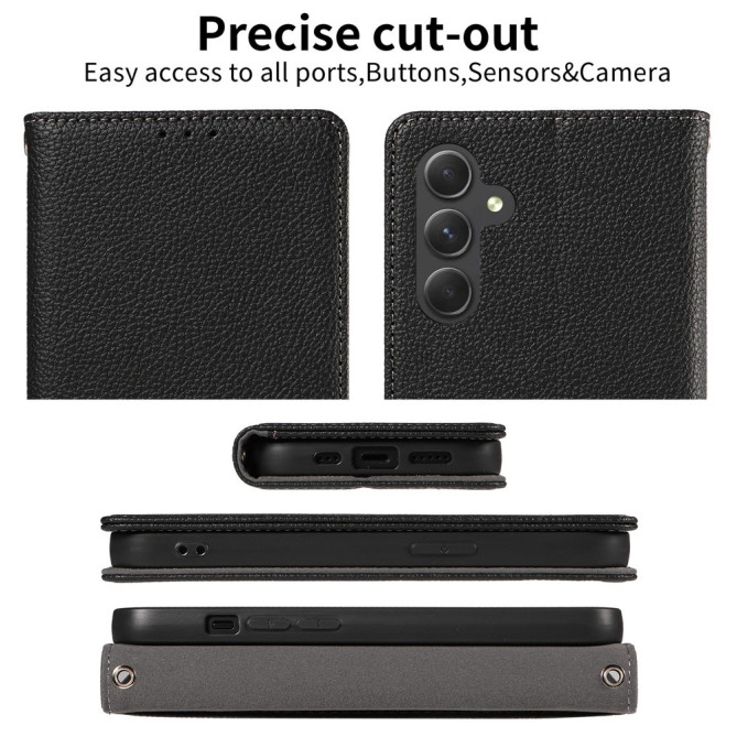 Housse Samsung Galaxy A37 Litchi avec Dragonne ALBA