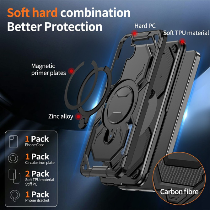 Coque Samsung Galaxy A37 YB TPU + PC Anneau Support