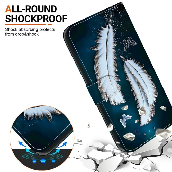 Housse Samsung Galaxy A37 Papillon Blanc avec Dragonne
