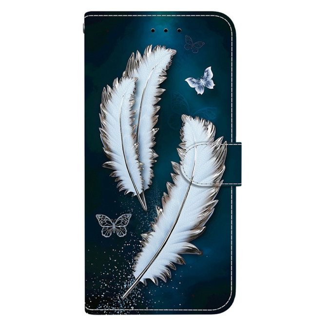 Housse Samsung Galaxy A37 Papillon Blanc avec Dragonne
