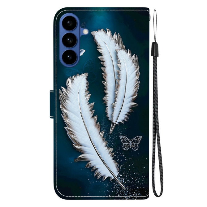 Housse Samsung Galaxy A37 Papillon Blanc avec Dragonne