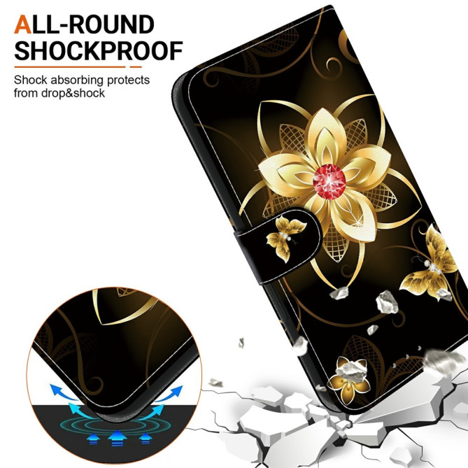 Housse Samsung Galaxy A37 Golden Flower avec Dragonne