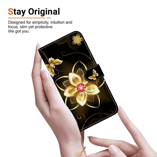 Housse Samsung Galaxy A37 Golden Flower avec Dragonne