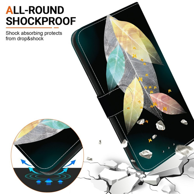 Housse Samsung Galaxy A37 Feuilles avec Dragonne