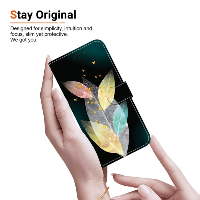 Housse Samsung Galaxy A37 Feuilles avec Dragonne