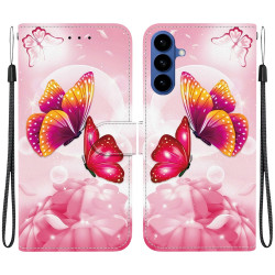 Housse Samsung Galaxy A37 Papillon Rose avec Dragonne