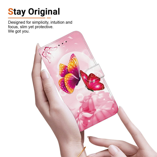 Housse Samsung Galaxy A37 Papillon Rose avec Dragonne