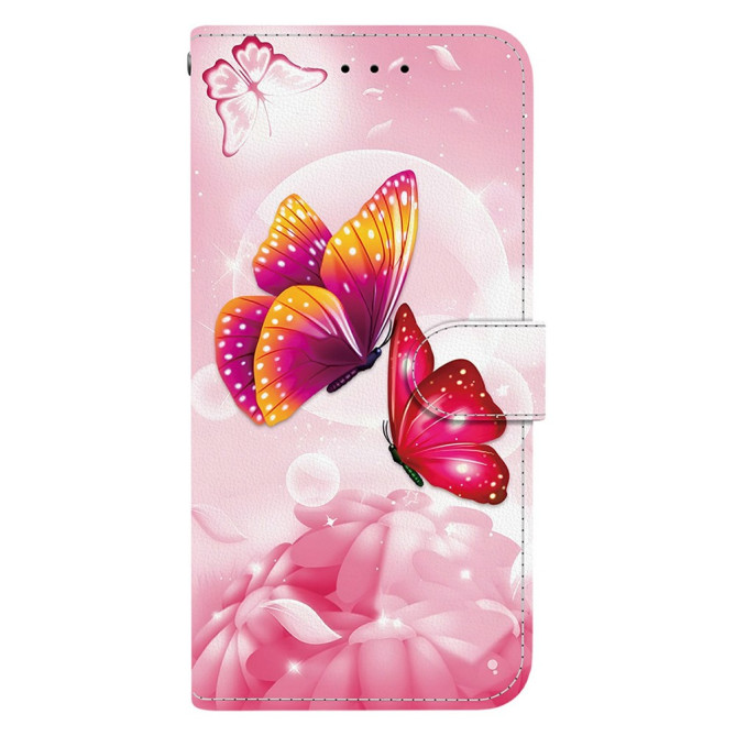 Housse Samsung Galaxy A37 Papillon Rose avec Dragonne