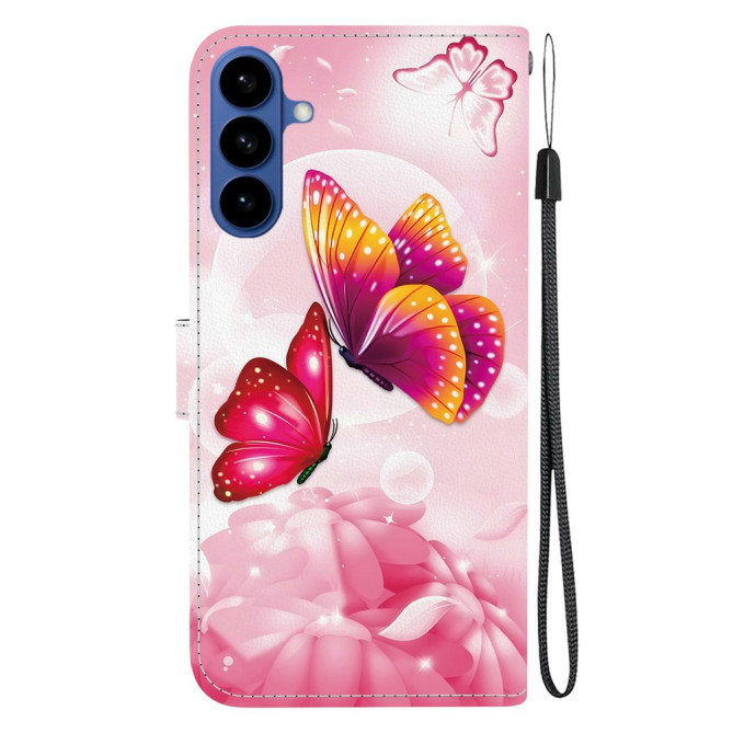 Housse Samsung Galaxy A37 Papillon Rose avec Dragonne