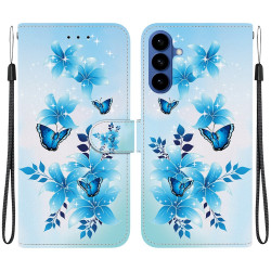 Housse Samsung Galaxy A37 Papillon Bleu avec Dragonne