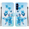 Housse Samsung Galaxy A37 Papillon Bleu avec Dragonne