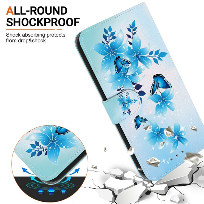 Housse Samsung Galaxy A37 Papillon Bleu avec Dragonne