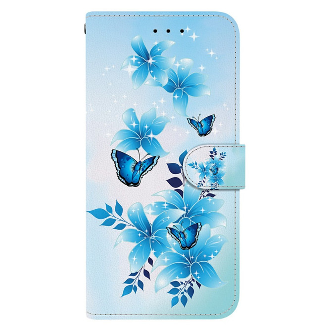 Housse Samsung Galaxy A37 Papillon Bleu avec Dragonne