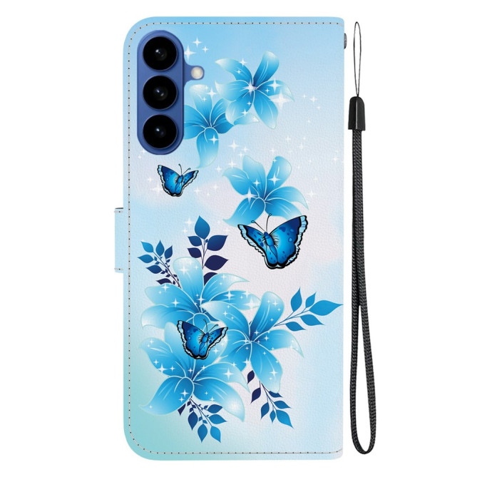 Housse Samsung Galaxy A37 Papillon Bleu avec Dragonne
