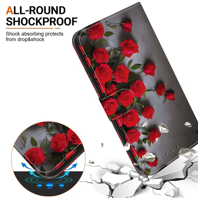 Housse Samsung Galaxy A37 Red Rose Support Dragonne