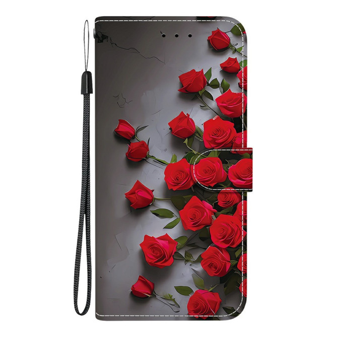 Housse Samsung Galaxy A37 Red Rose Support Dragonne