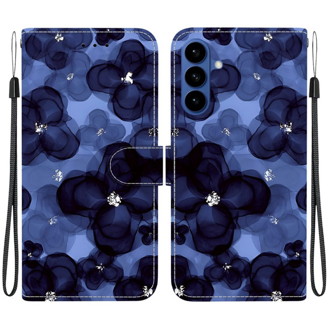 Housse Samsung Galaxy A37 Ink Blue Flower Support Dragonne