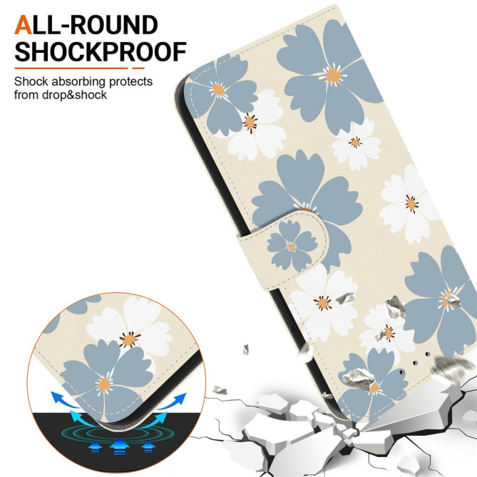 Housse Samsung Galaxy A37 Blue Daisy Support Dragonne