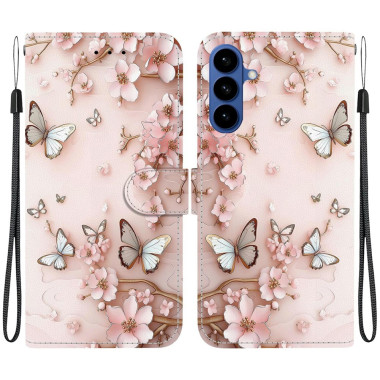 Housse Samsung Galaxy A37 Papillon Rose Support Dragonne