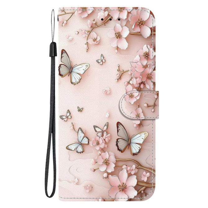 Housse Samsung Galaxy A37 Papillon Rose Support Dragonne