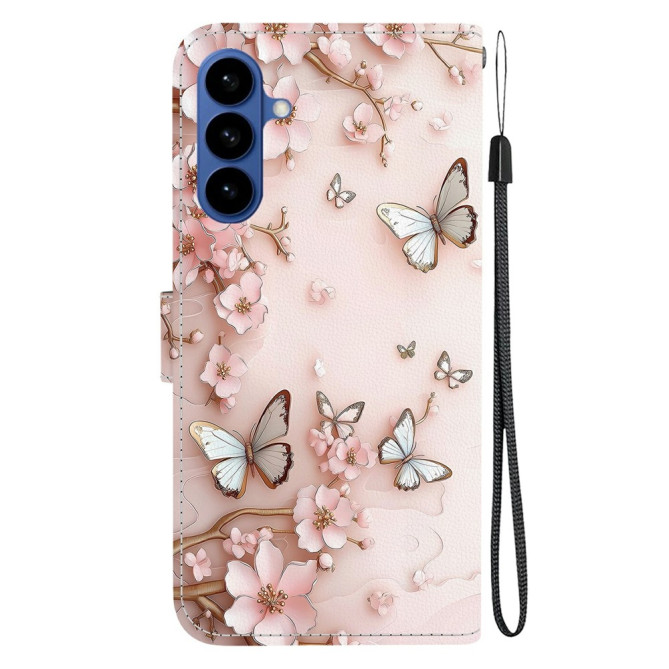 Housse Samsung Galaxy A37 Papillon Rose Support Dragonne