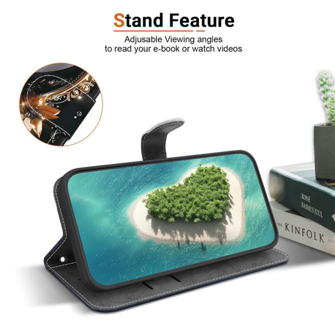 Housse Samsung Galaxy A37 Noir et Or Support Dragonne ALBA