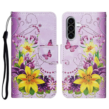 Housse Samsung Galaxy A37 Papillon Jaune Dragonne