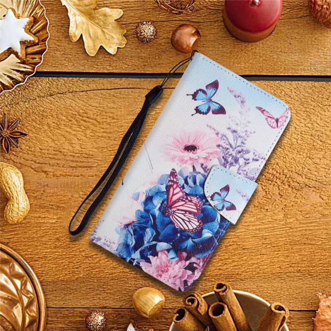 Housse Samsung Galaxy A37 Papillon Violet Dragonne