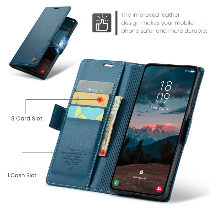 Housse Samsung Galaxy A37 CASEME Litchi RFID